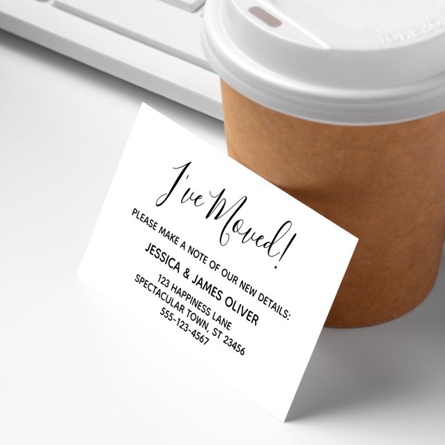 Minimalist "I've Moved" Card on Editable White (Creator Uploaded)