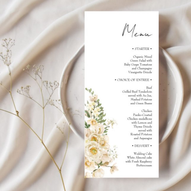 Minimalist Ivory Bliss Wedding Menu (Creator Uploaded)