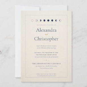 Minimalist Ivory Celestial Wedding Invitation
