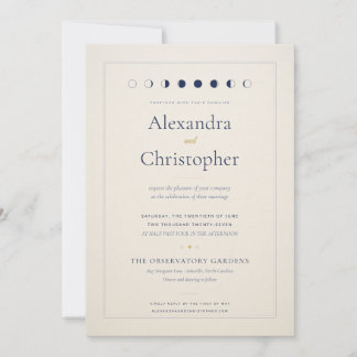 Minimalist Ivory Celestial Wedding Invitation