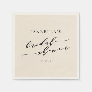 Minimalist Ivory Classic Script Bridal Shower Napkin