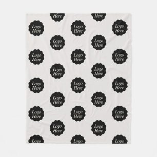 Minimalist Ivory Colour Custom Company Logo Fleece Blanket