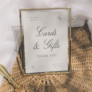 Minimalist Ivory Editorial Wedding Tabletop Sign