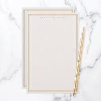 Minimalist Ivory Gold Monogram Two Border