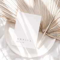 Minimalist Ivory Guest Name Place Card