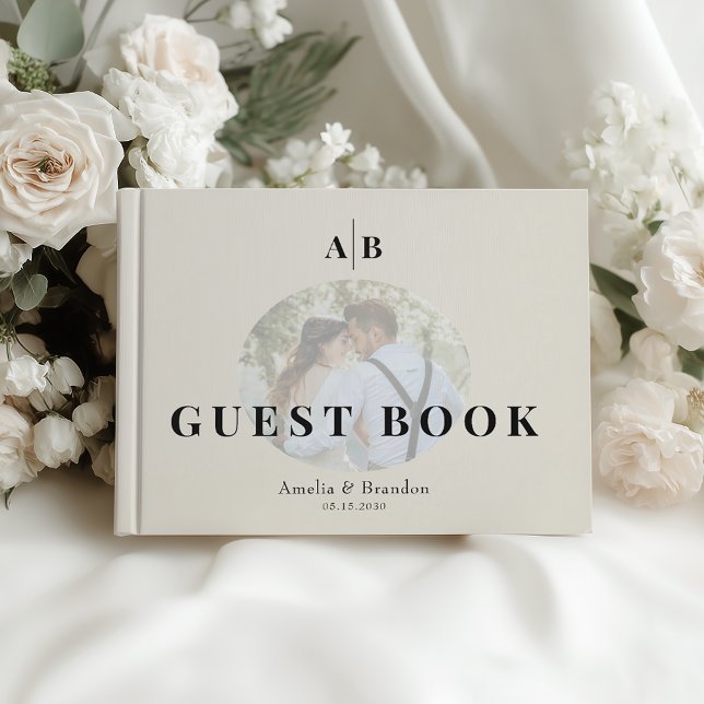 Minimalist Ivory Photo Wedding Guest Book (Creator Uploaded)
