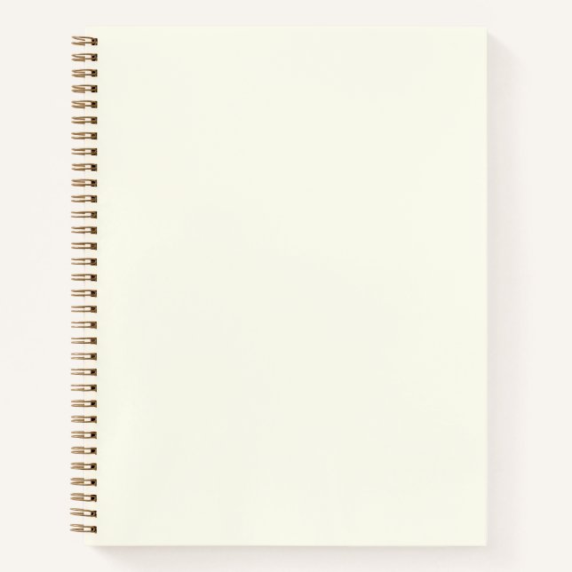 Minimalist ivory plain solid colour elegant chic notebook (Front)