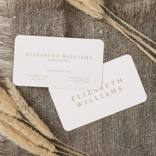 Minimalist Ivory Tan Professional Business Card