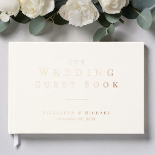 Minimalist Ivory Wedding Guest Book