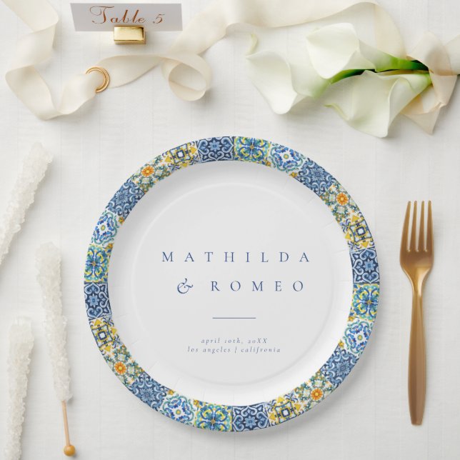 Minimalist Ivory Wedding  Paper Plate (Wedding)
