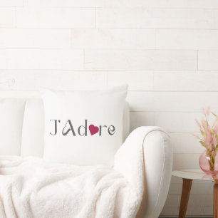Minimalist J'Adore, Romantic French Home Décor Cushion