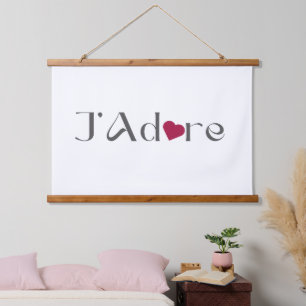 Minimalist J'Adore, Romantic French Home Décor Hanging Tapestry