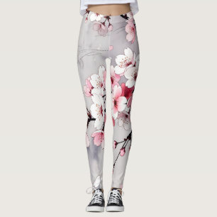 Minimalist Japanese Cherry Blossom Leggings