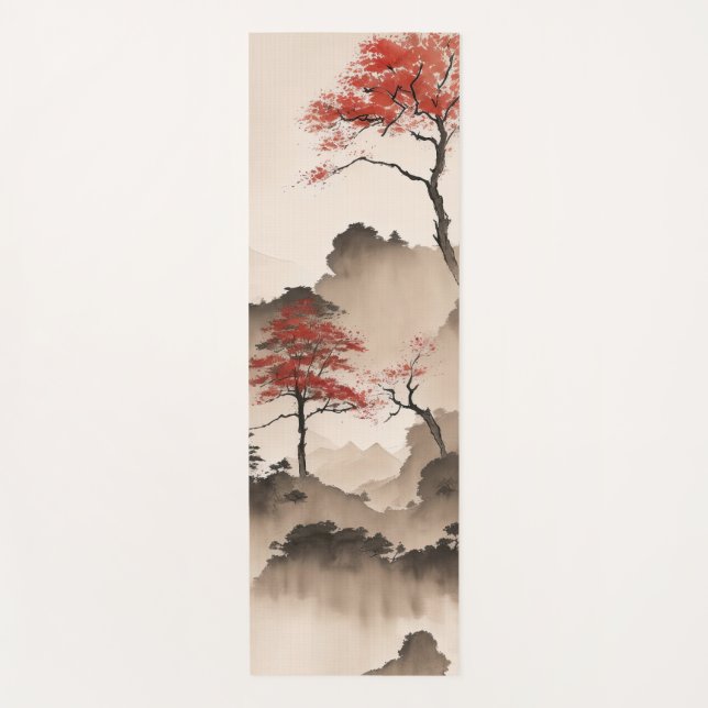 Minimalist Japanese Coastline Yoga Mat (Front)