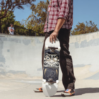 Minimalist Japanese Daruma | Zen Kintsugi Skateboard