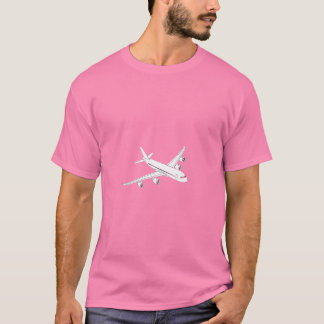 Minimalist Jet Aeroplane Flight Cartoon Graphic T- T-Shirt