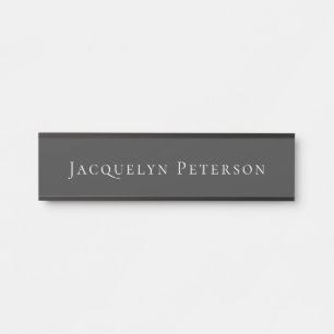 Minimalist Jet Black Plain Elegant Modern  Door Sign