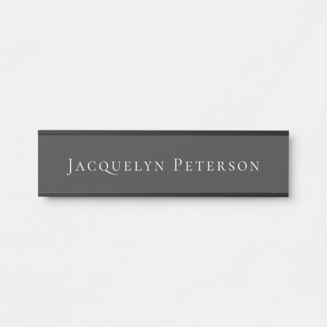 Minimalist Jet Black Plain Elegant Modern  Door Sign (Front)