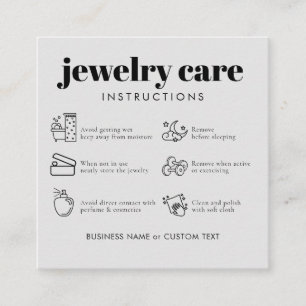Minimalist Jewellery Care Thank You Business Grey Enclosure Card