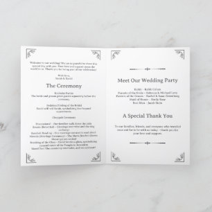 Minimalist Jewish Wedding Program Programme
