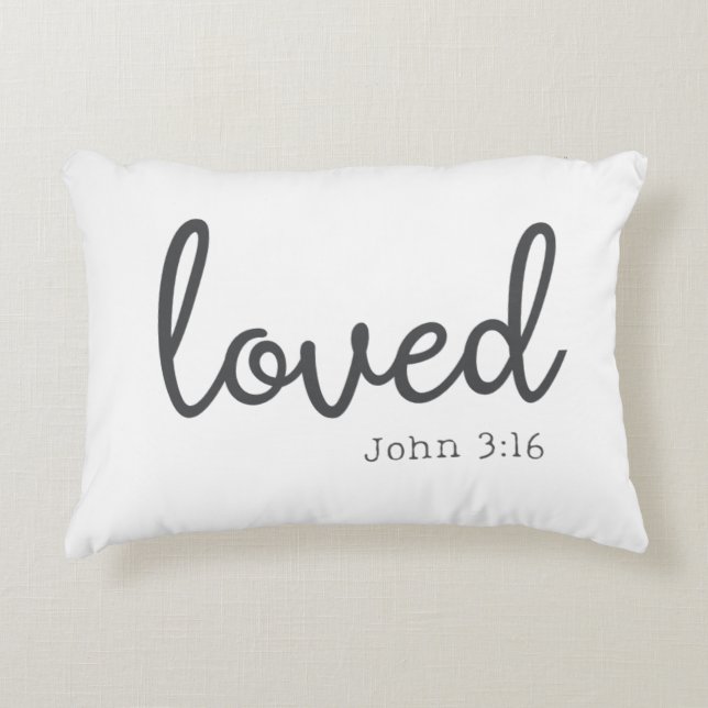 Minimalist John 3:16 love Decorative Cushion (Front)