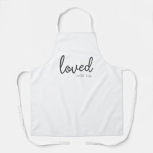 Minimalist John 3:16 loved  Apron