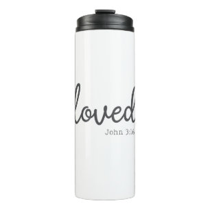 Minimalist John 3:16 loved  Thermal Tumbler