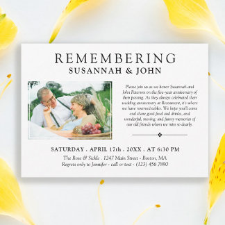 Minimalist Joint Remembering Death Anniversary Invitation