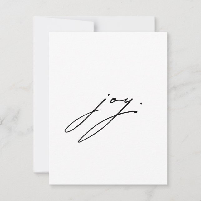 Minimalist Joy Christmas Card Quote (Front)