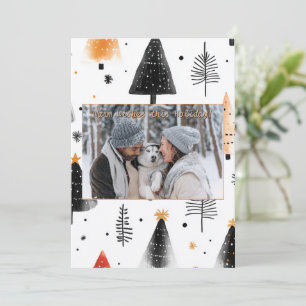 Minimalist Joy Greeting Family Christmas Holiday  Card