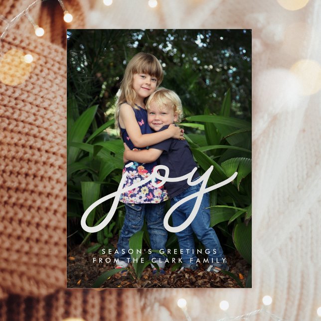 Minimalist Joy Holiday photo card (Creator Uploaded)