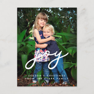 Minimalist Joy Holiday photo Postcard