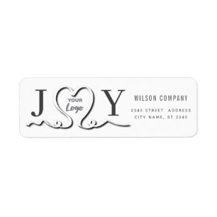 Minimalist joy ribbon heart corporate logo