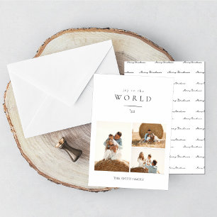 Minimalist Joy to the World Christmas Photo  Holiday Card