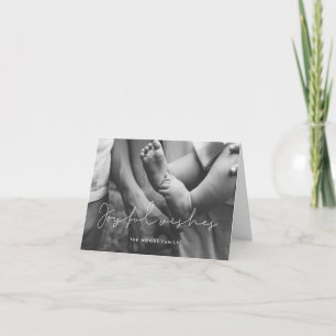 Minimalist Joyful Wishes Overlay Photo Holiday Card