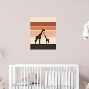Minimalist Jungle Giraffe Art Poster