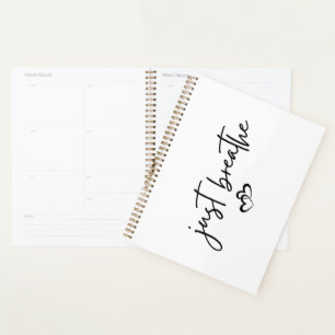 Minimalist “Just Breathe” Simple Inspirational Planner