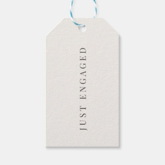 Minimalist ‘Just Engaged’ Gift Tag | Warm White 