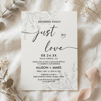 Minimalist Just Love Wedding Invitation