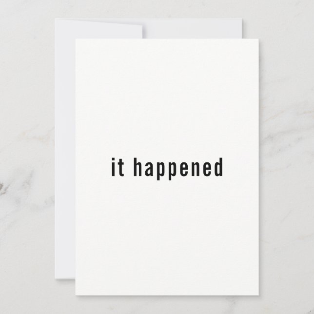 Minimalist Just Married Announcement Reception (Front)