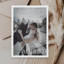 Minimalist Just Married QR Code Wedding