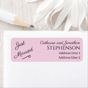 Minimalist Just Married Return Address Labels