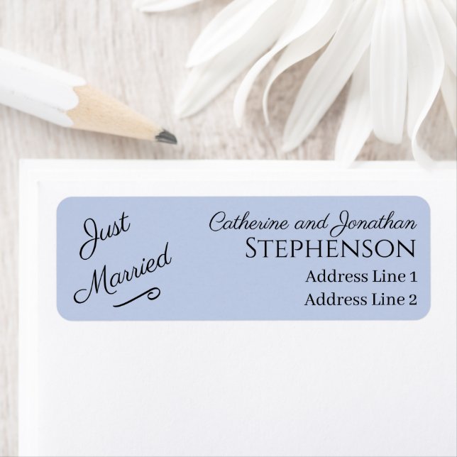 Minimalist Just Married Return Address Labels (Insitu)