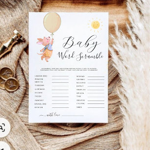 Minimalist Kangaroo Baby Shower Word Scramble Game