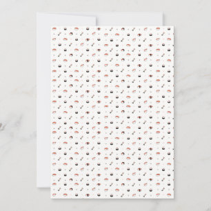 Minimalist Kawaii Sushi Pattern Cute Japanese Food Invitation