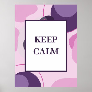 Minimalist "Keep Calm" Sage Purple Abstract Art Poster