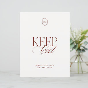 Minimalist Keep Cool Deep Terracotta Wedding Sign