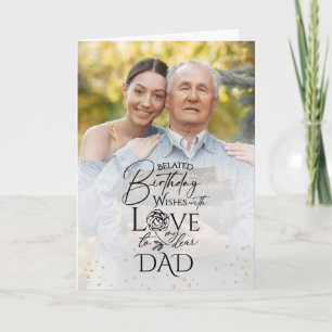 Minimalist keepsake Belated Modern Birthday Dad Card