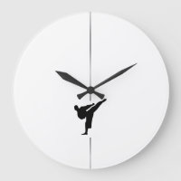 Minimalist Kickboxing - Martial Arts Large Clock