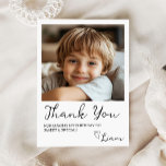 Minimalist Kids Birthday Photo Thank You Card<br><div class="desc">Thank your guests in a stylish and simple way with this Minimalist Kids Birthday Photo Thank You Card! Featuring a clean,  modern layout with space to showcase your child's photo,  this card is a perfect combination of elegance and personality for expressing your gratitude. Timeless,  chic,  and heartfelt!</div>